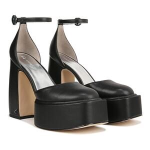 Circus NY by Sam Edelman Womens 8 Black Bailey Platform Heels Ankle Strap BR25-3